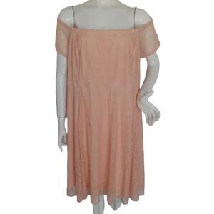 new TORRID Dress, 26, Blush, Lace, Cold Shoulder, stretch neck, Back zip
